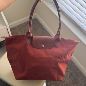 Longchamp Le Pliage Chesnut Large Nylon Tote Large Long Handle Shoulder Bag